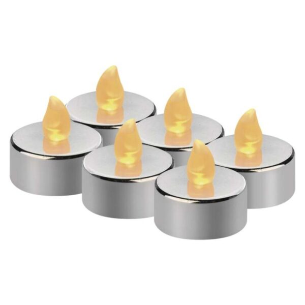 LED dekorace – čajová svíčka stříbrná