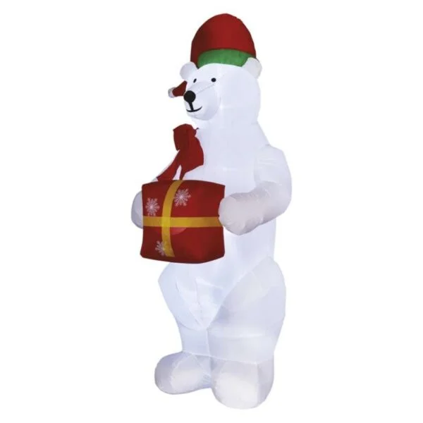 LED lední medvěd s vánočním dárkem