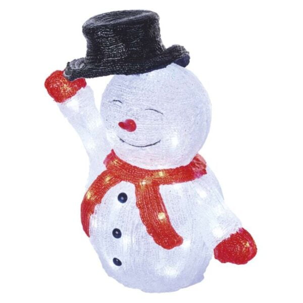 LED vánoční sněhulák s kloboukem