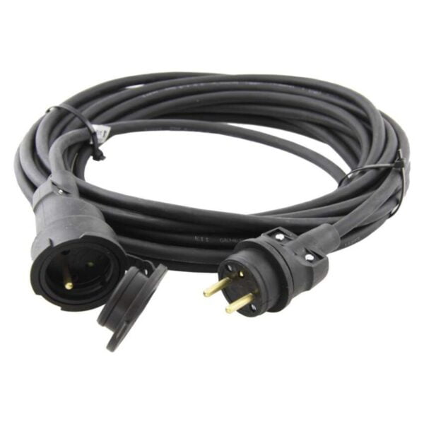Venkovní prodlužovací kabel 20 m / 1 zásuvka / černý / guma / 230 V / 1