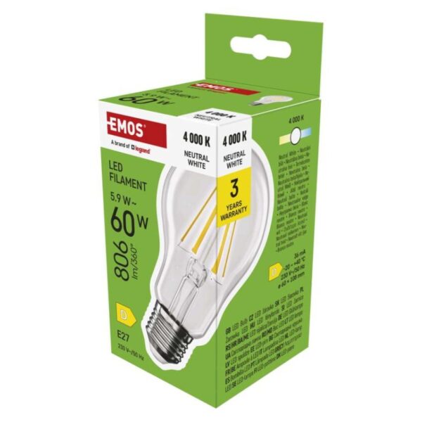 LED žárovka Filament A60 / E27 / 5