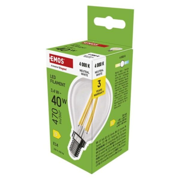 LED žárovka Filament Mini Globe / E14 / 3