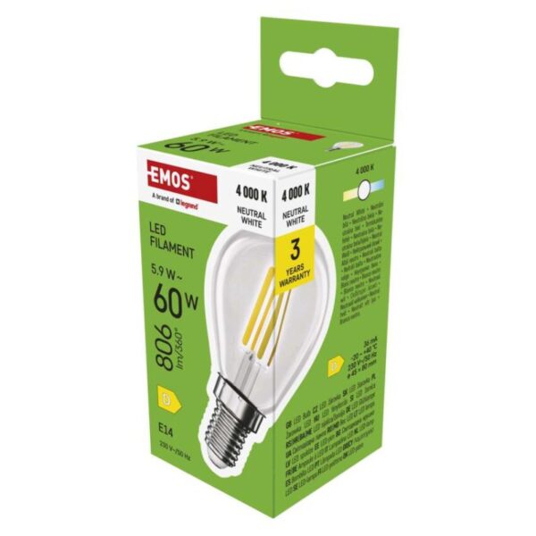 LED žárovka Filament Mini Globe / E14 / 5