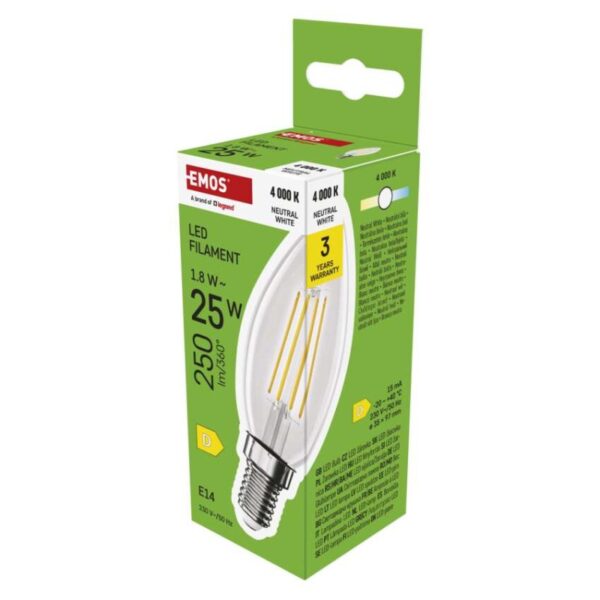 LED žárovka Filament svíčka / E14 / 1