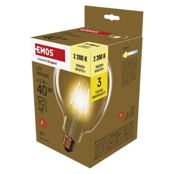 LED žárovka Vintage G125 / E27 / 4