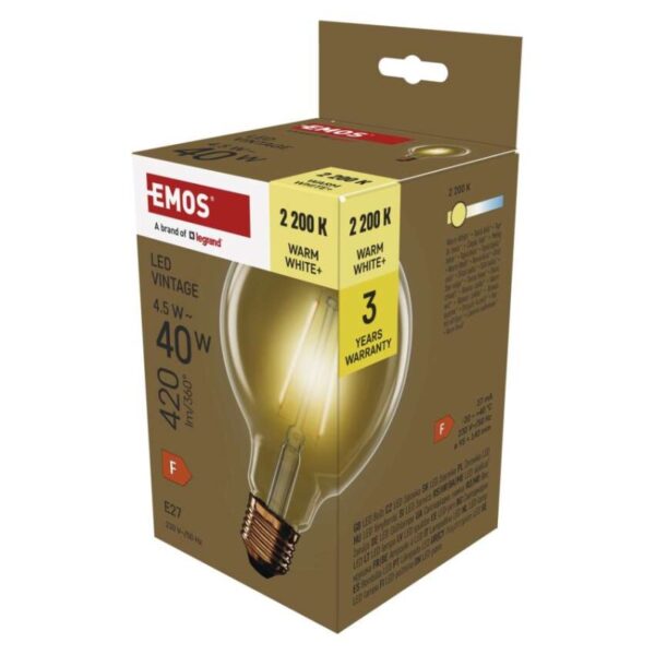 LED žárovka Vintage G95 / E27 / 4