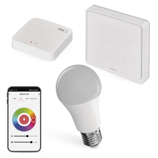 Sada GoSmart: 1x LED žárovka E27 / 11W / RGB / Zigbee