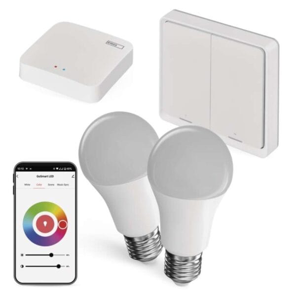 Sada GoSmart: 2x LED žárovka E27 / 11W / RGB / Zigbee