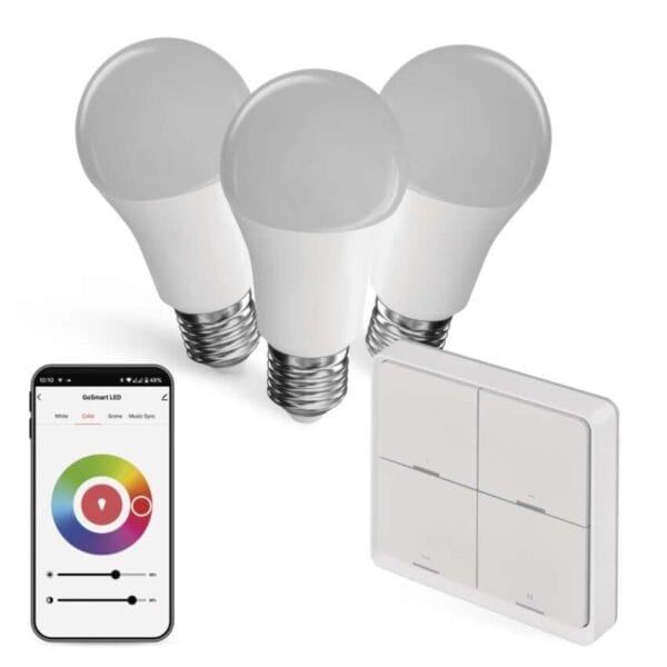 Sada GoSmart: 3x LED žárovka E27 / 11W / RGB / Zigbee