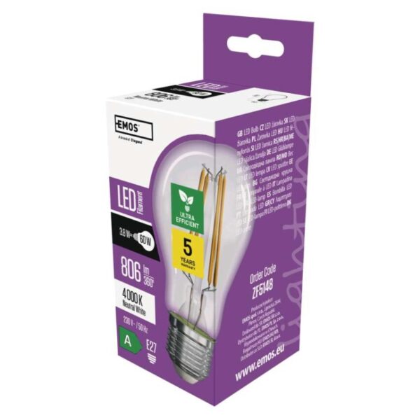 LED žárovka Filament A60 A CLASS / E27 / 3