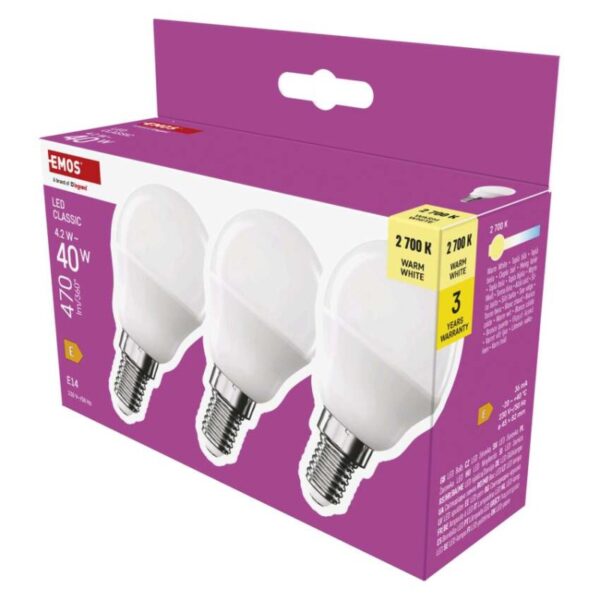 LED žárovka Classic Mini Globe / E14 / 4